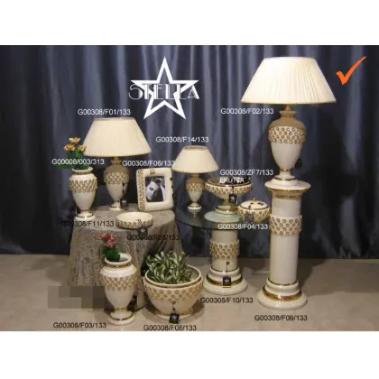Picture Decorative ceramic lamp with daisies for the living room