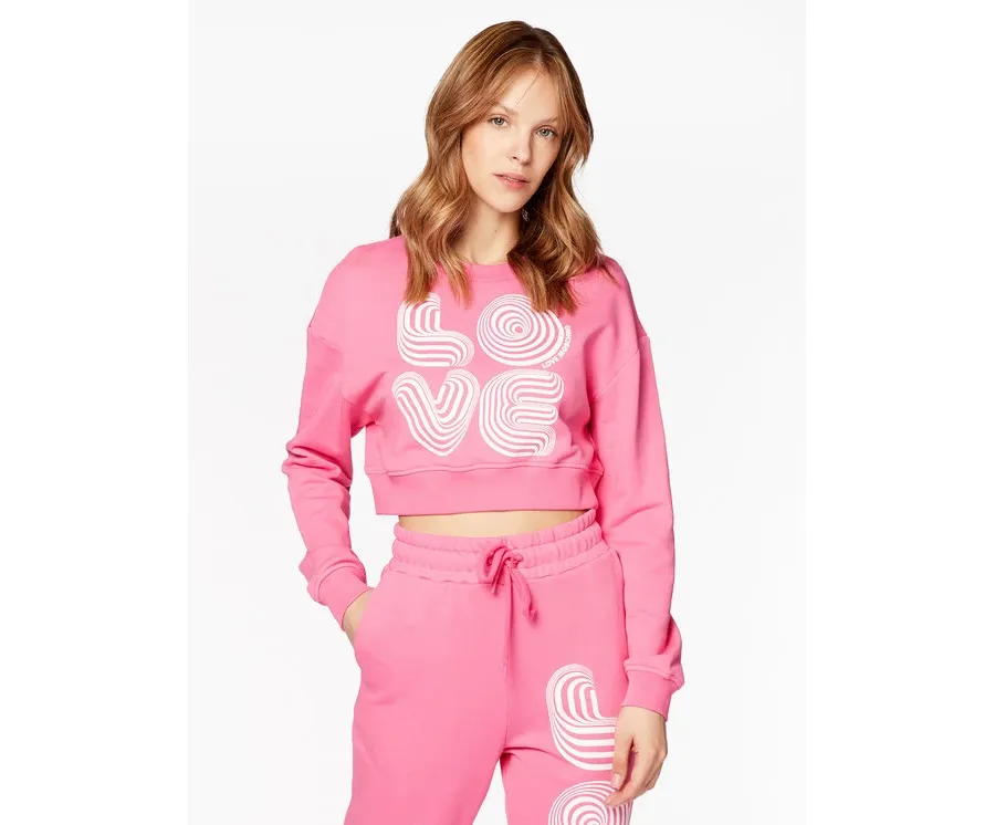 obrazek 1 LOVE MOSCHINO Bluza W646102M 4457 Różowy Cropped Fit