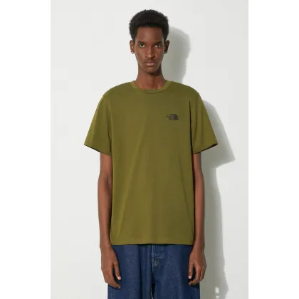 Zdjęcie The North Face t-shirt M S/S Simple Dome Tee męski kolor zielony z nadrukiem NF0A87NGPIB1