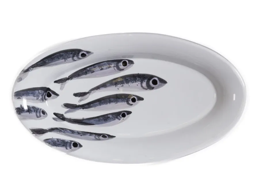 obrazek 1 Unikalny zestaw 4 ceramicznych tacek z namalowanymi rybami - Virginia Casa