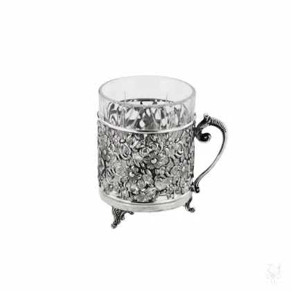 Picture Beautifully decorated silver liqueur cup - Zaramella Argenti