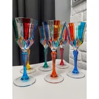 Zdjęcie Włoski komplet 6 artystycznych kieliszków do wina (220 ml)