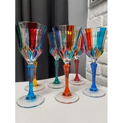 Zdjęcie Włoski komplet 6 artystycznych kieliszków do wina (220 ml)