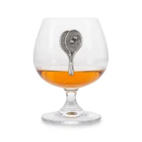 Zdjęcie Luksusowy prezent - kieliszek do brandy z cynowym emblematem z rakietami do tenisa