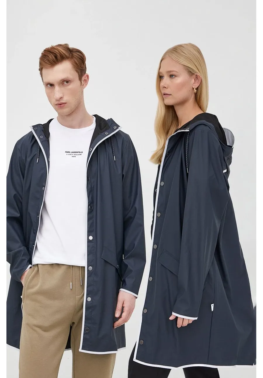 obrazek 1 Rains kurtka przeciwdeszczowa 18540 Long Jacket Reflective kolor granatowy przejściowa 18540.54-NavyReflec