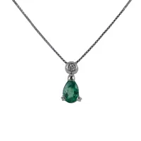 Picture Stylish necklace with emerald and diamonds