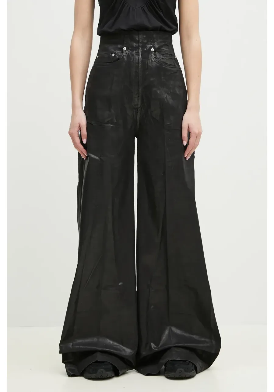 obrazek 1 Rick Owens DRKSHDW spodnie Dirt Cooper damskie kolor czarny szerokie high waist DS01E3303.SCF