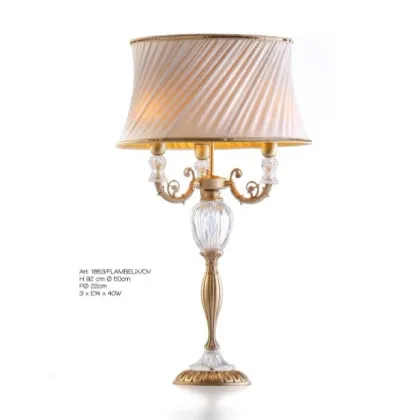 Zdjęcie Lampa stołowa z odlewanego mosiądzu i wstawek z kryształu florenckiego – Il Paralume Marina