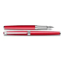 Picture Representative silver-plated/rhodium-plated Leman Slim Scarlet Red fountain pen