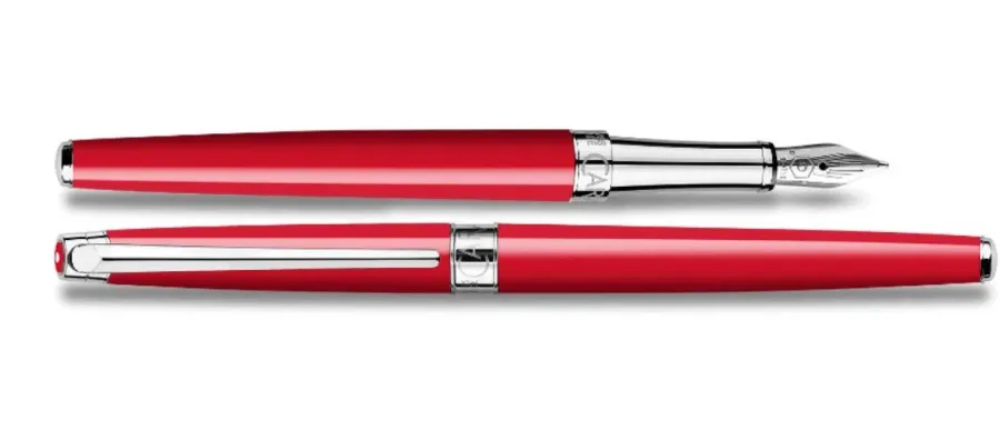 obrazek 1 Reprezentacyjne posrebrzane/rodowane pióro wieczne Leman Slim Scarlet Red