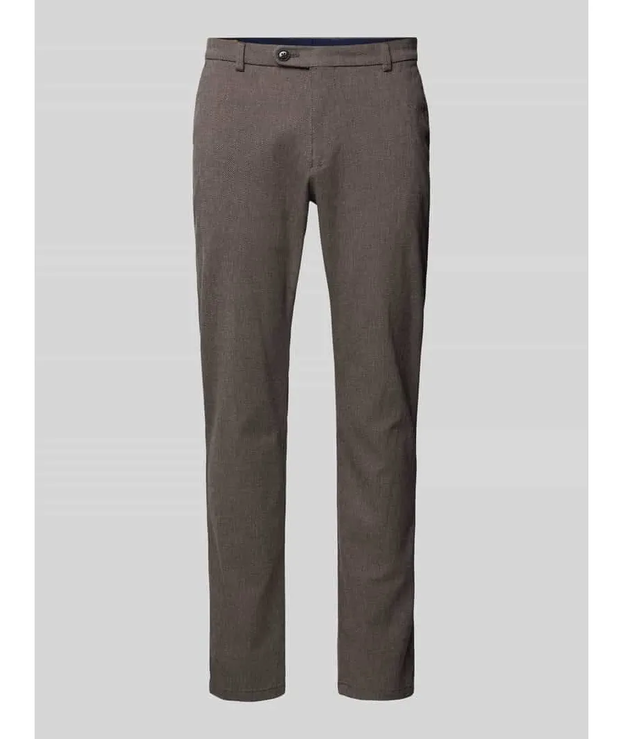 obrazek 1 Spodnie materiałowe o kroju modern fit z wpuszczanymi kieszeniami w stylu francuskim