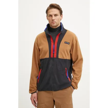Zdjęcie Columbia bluza polarowa Backbowl II Full Zip Fleece kolor brązowy wzorzysta 2090851