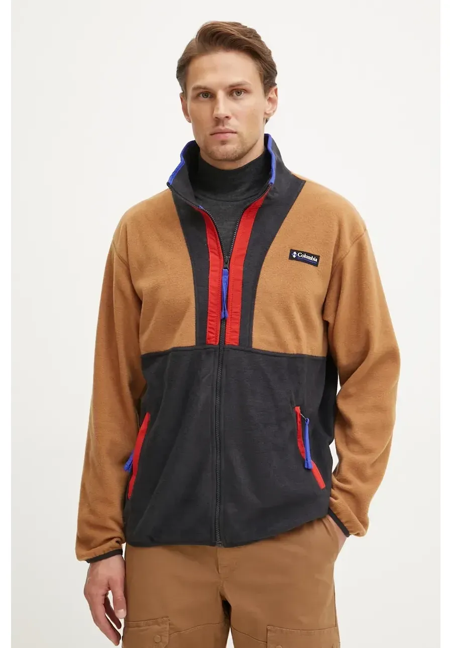 obrazek 1 Columbia bluza polarowa Backbowl II Full Zip Fleece kolor brązowy wzorzysta 2090851