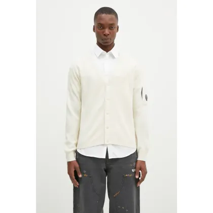 Zdjęcie C.P. Company kardigan wełniany Knitwear Cardigan In Re-Wool kolor beżowy 17CMKN253A006595A