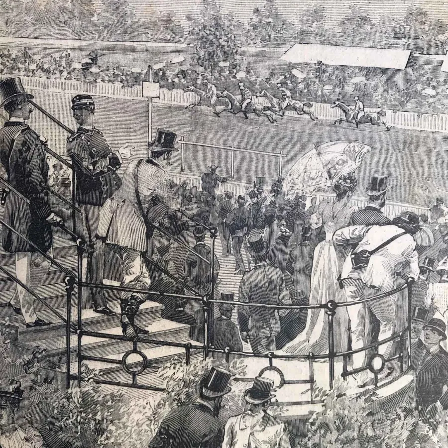obrazek 3 Grandi Corse na hipodromie San Siro w Mediolanie z ksylografii Illustrated Century z 1892 r.