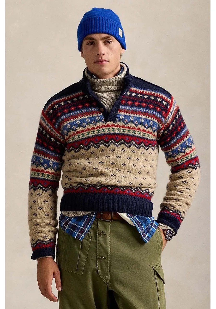 obrazek 1 Polo Ralph Lauren sweter z domieszką wełny męski kolor zielony  710949295