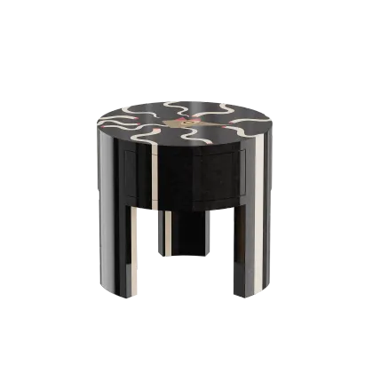 Zdjęcie Stolik nocny z okrągłym blatem w stylu art deco