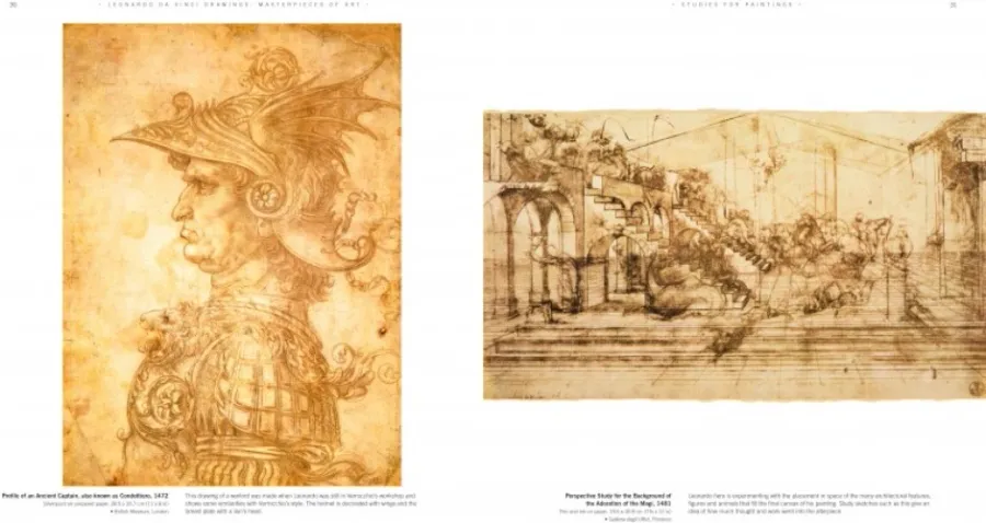 obrazek 5 Książka Rysunki Leonarda da Vinci - Arcydzieła sztuki - Flame Tree Publishing