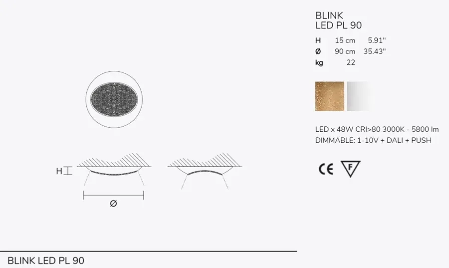 obrazek 3 Złoty żyrandol sufitowy z kryształami - BLINK LED PL 90