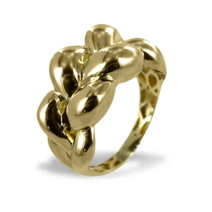 Zdjęcie Pleciony pierścionek damski z żółtego złota