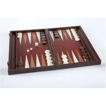 Zdjęcie Ekskluzywne brązowe backgammon - skórzane