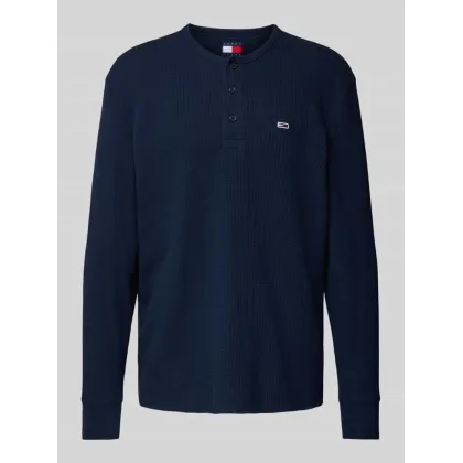 Zdjęcie Bluzka o kroju regular fit z długim rękawem i wyhaftowanym logo model ‘HENLEY’