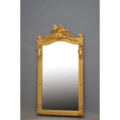 Zdjęcie Wysokiej jakości i bardzo eleganckie pozłacane lustro ścienne z początku XIX wieku
