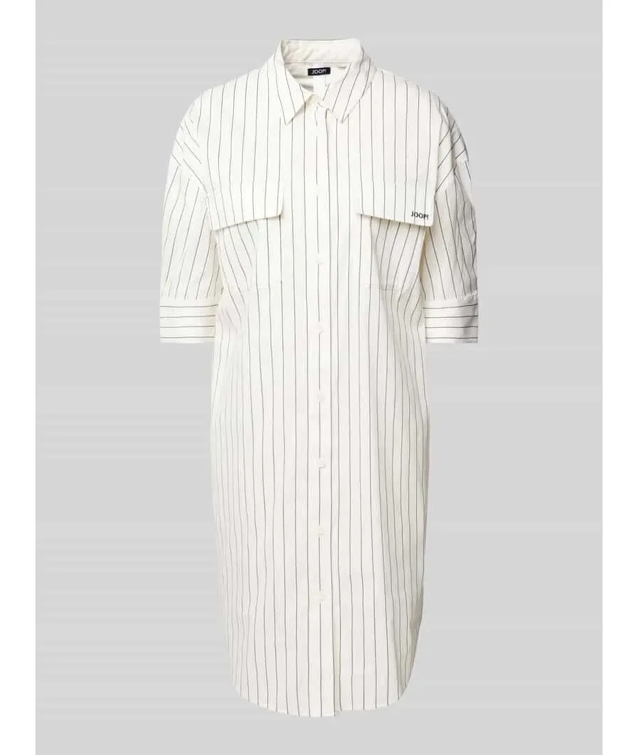 obrazek 1 Sukienka koszulowa o długości do kolan z kieszeniami na piersi model ‘Dafinya’