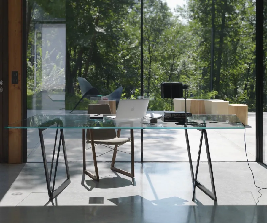obrazek 9 Designerski Stół z Szklanym Blatem do Minimalistycznego Salonu - Casmania
