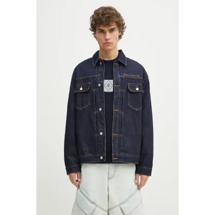 Zdjęcie Billionaire Boys Club kurtka jeansowa Script Logo Denim Jacket kolor granatowy przejściowa oversize B25107