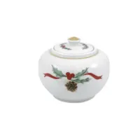 Zdjęcie Oryginalna świąteczna cukiernica porcelanowa