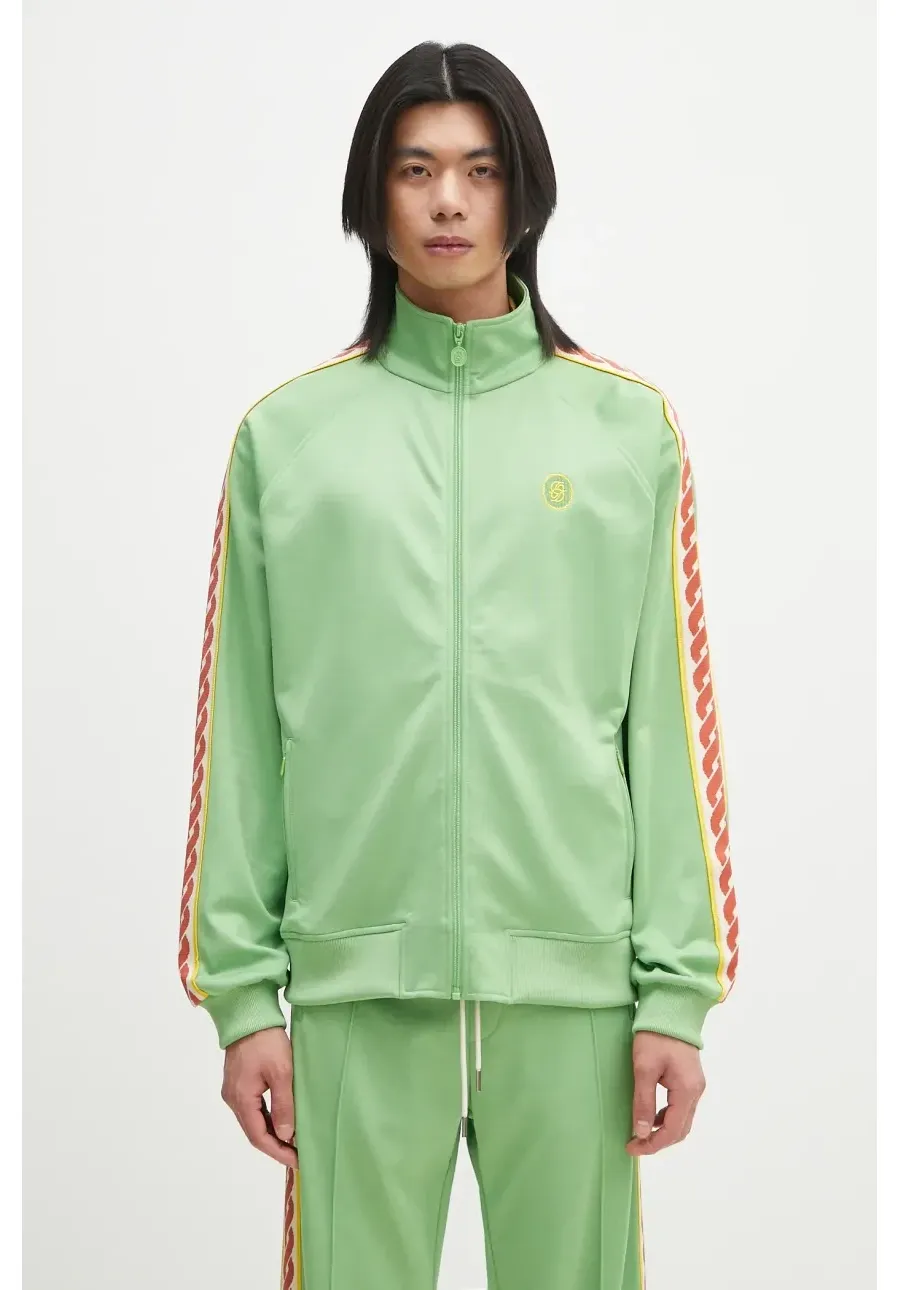 obrazek 1 Drôle de Monsieur bluza La Track jacket Tresse męska kolor zielony z aplikacją G-SJ007-PL135-AV