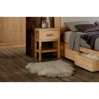 Picture Bedside table with drawer and shelf with cushioned guides - Zanini
