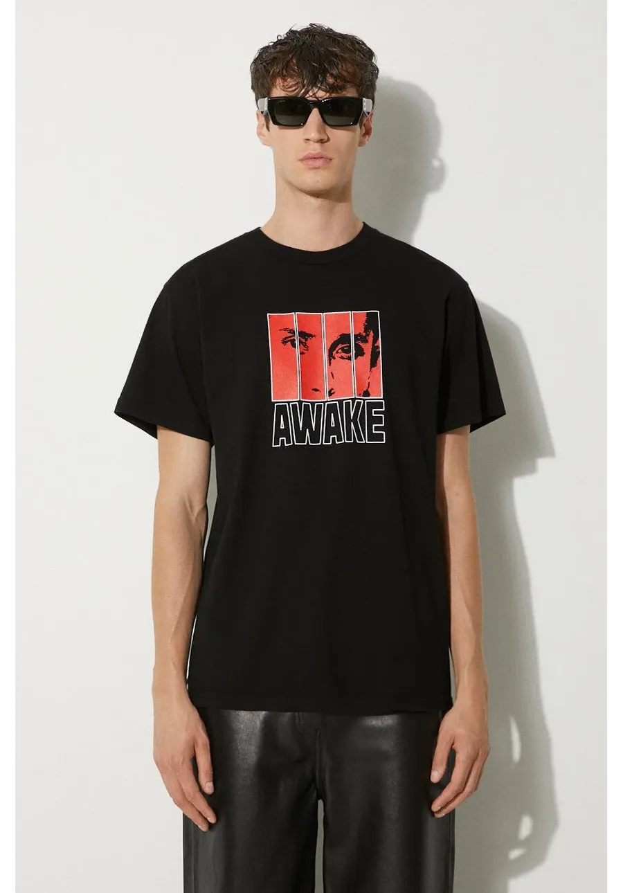 obrazek 1 Awake NY t-shirt bawełniany Vegas T Shirt męski kolor czarny z nadrukiem SP24-TS006