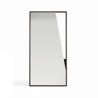 Picture Designer Portuguese mirror made of glass, black oak wood and black lacquered steel