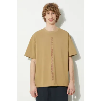 Zdjęcie PLEASURES t-shirt bawełniany Drag Heavyweight Shirt męski kolor beżowy z aplikacją P23W034.BEIGE