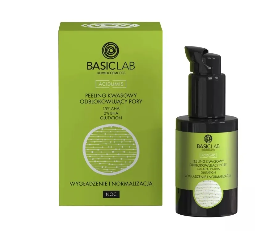obrazek 1 BasicLab Acidumis Peeling kwasowy odblokowujący pory z AHA 15% i BHA 2% 30 ml Basiclab Dermocosmetics