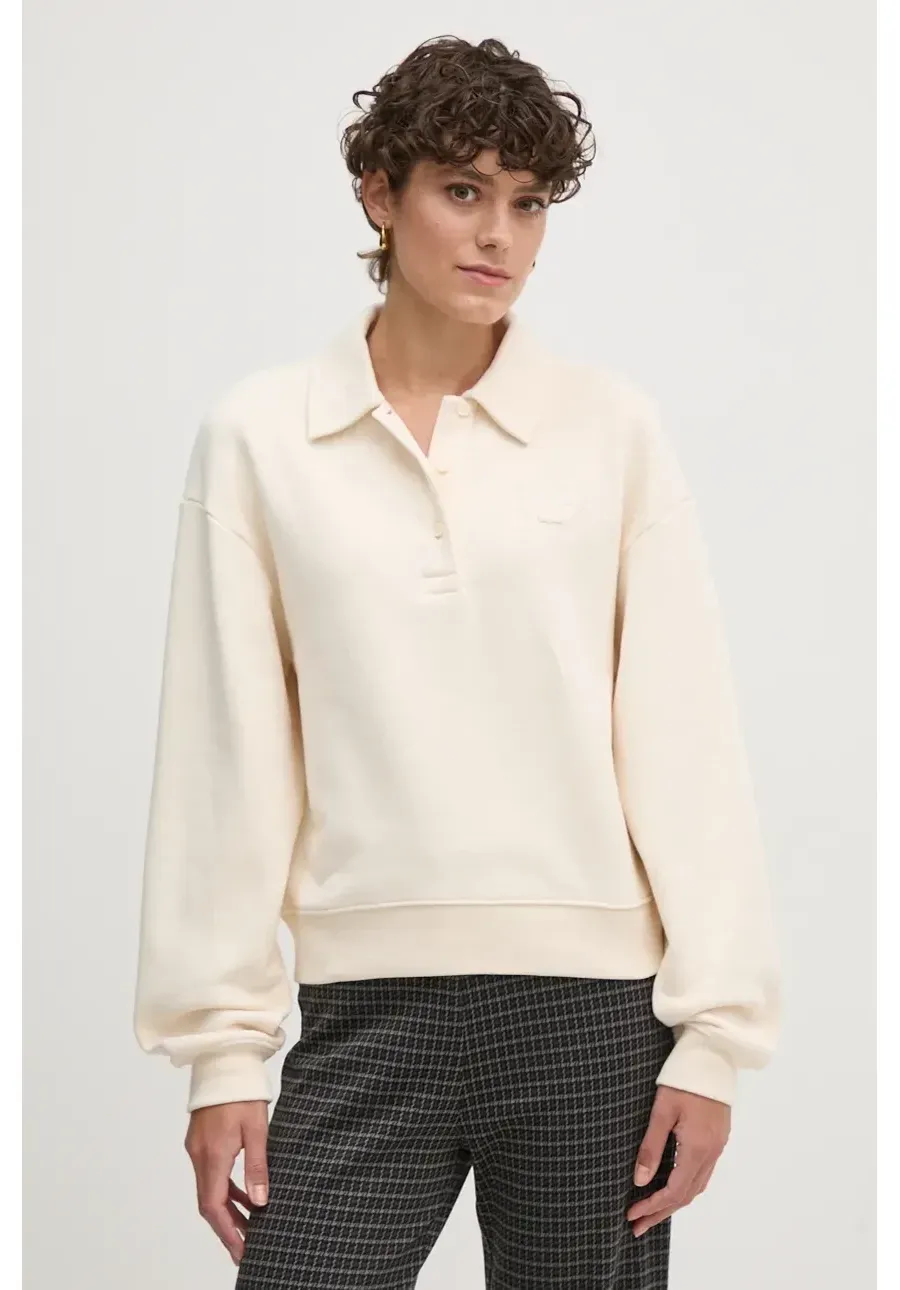 obrazek 1 Lacoste bluza bawełniana damska kolor beżowy gładka SF2641
