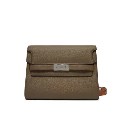 Zdjęcie Tory Burch Torebka Lee Radziwill Pebbled Shoulder Bag 158723 Zielony
