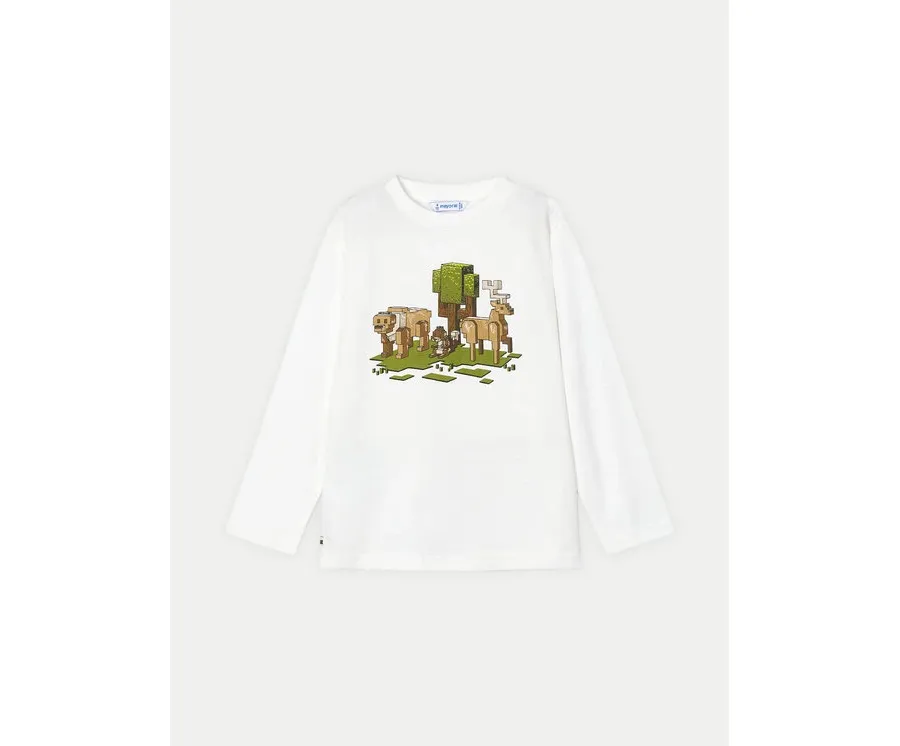 obrazek 1 Mayoral Bluzka 4054 Écru Regular Fit