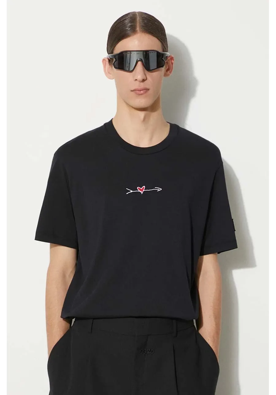 obrazek 1 Neil Barrett t-shirt bawełniany Slim Cupid męski kolor czarny z aplikacją MY70198A-Y525-495N