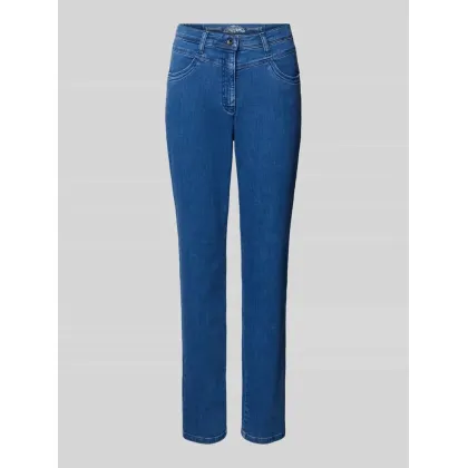 Zdjęcie Jeansy z prostą nogawką i ozdobnymi szwami model ‘Laura’