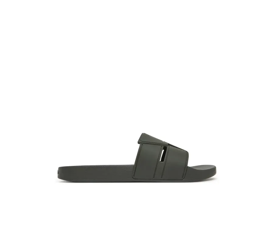 obrazek 1 Calvin Klein Klapki Pool Slide Double T HM0HM01752 Khaki