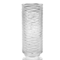 Zdjęcie Piękny kryształowy wazon z ręcznie szlifowanego kryształu z matowym i przezroczystym wzorem fal - Il Paralume Marina