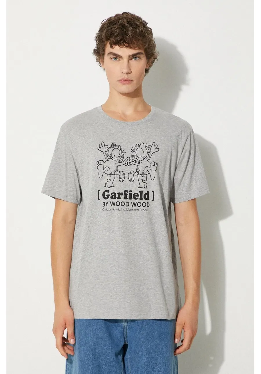 obrazek 1 Wood Wood t-shirt bawełniany Ace x Garfield kolor szary z nadrukiem 30045701.2222-GREYMEL