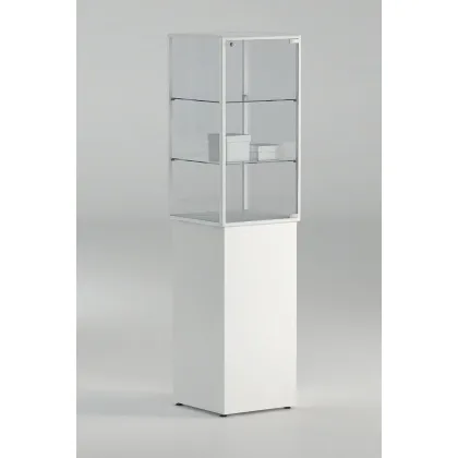 Picture Exclusive display case with white aluminum profiles