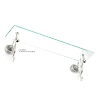 Picture Stylish glass shelf with cast brass brackets for the bathroom - Il Paralume Marina