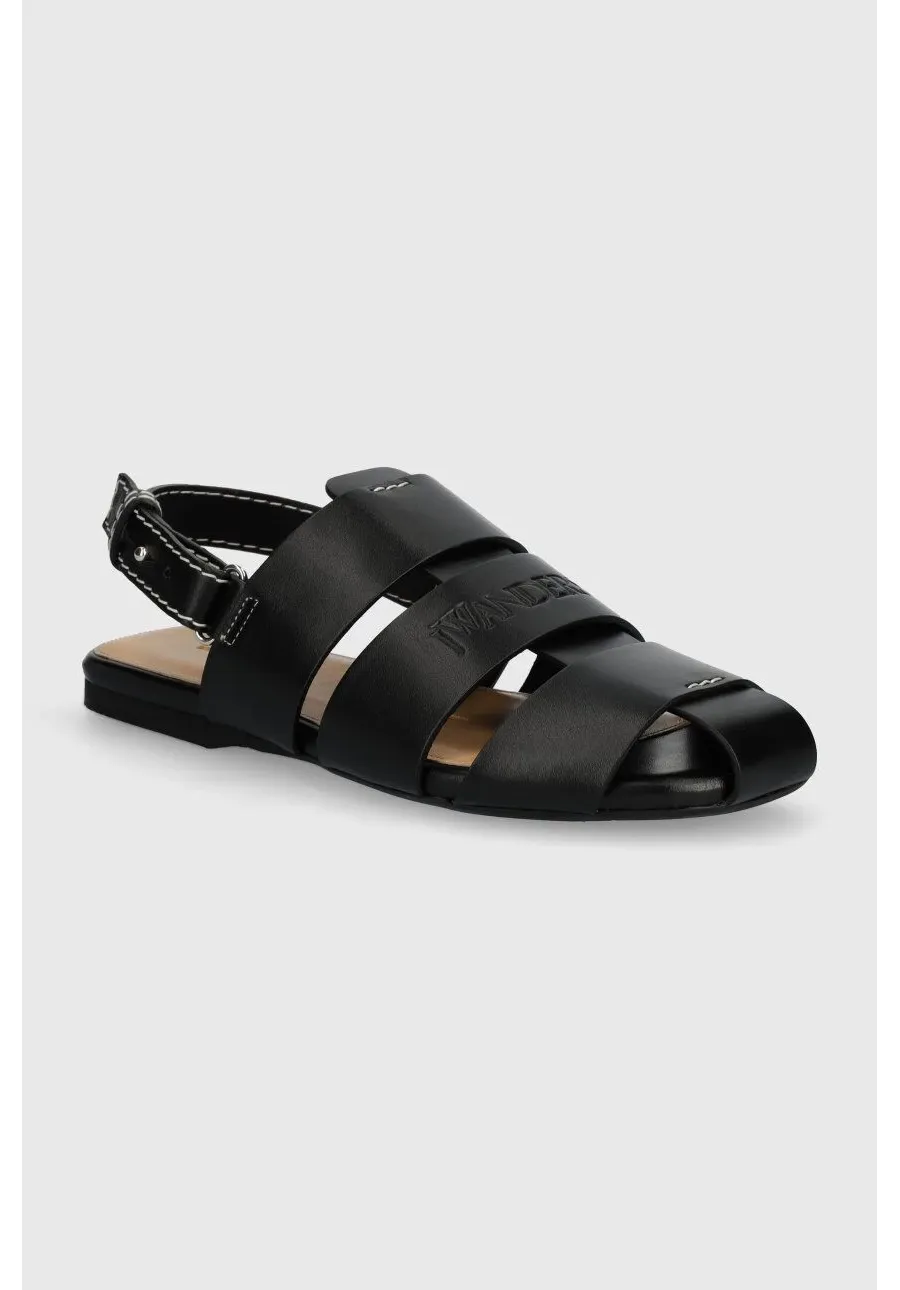 obrazek 1 JW Anderson sandały skórzane Fisherman Sandal damskie kolor czarny ANW42215A