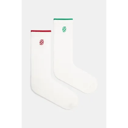 Zdjęcie Drôle de Monsieur skarpetki La Chaussette D Miroir 2-pack męskie kolor biały G-SK124-CO024-MC
