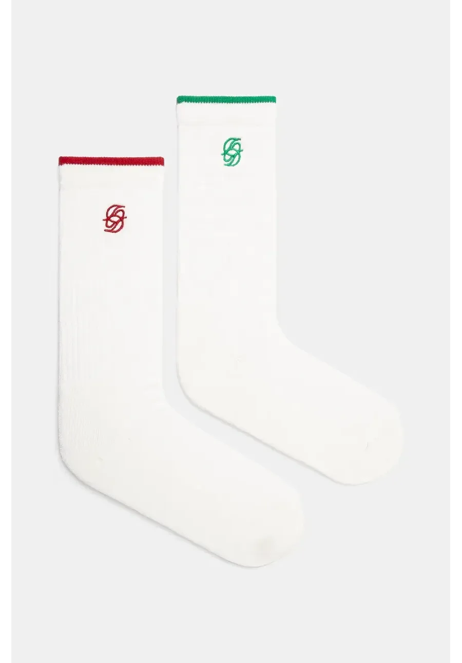 obrazek 1 Drôle de Monsieur skarpetki La Chaussette D Miroir 2-pack męskie kolor biały G-SK124-CO024-MC